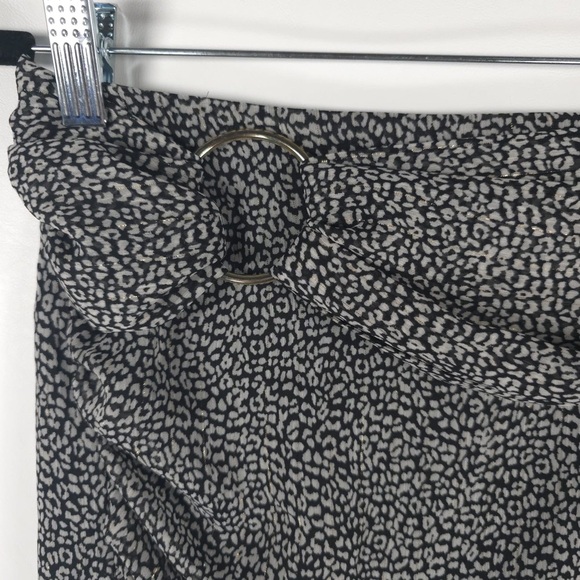 NWT ZARA Animal Print Mini Skirt Front Belt Gold Buckle Side Ruching 2297/741 S - Picture 13 of 15